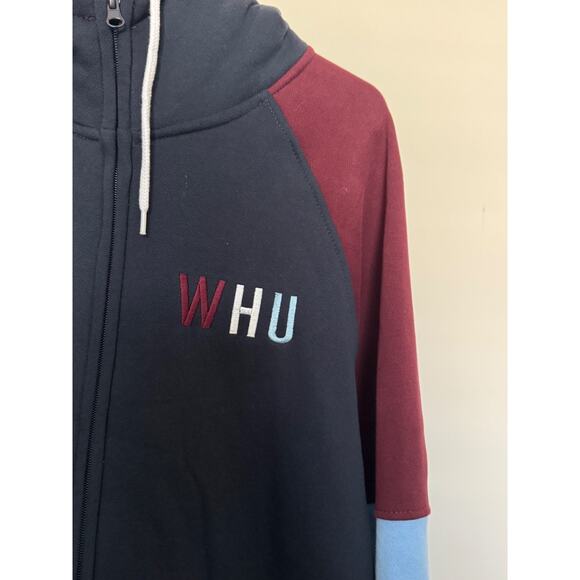 West Ham United Official Merchandise Hooded Sweatshirt Pull Over Color Blocked L - Picture 2 of 8